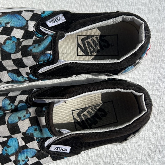 VANS BUTTERFLY CHECKERED SLIP-ON TRUE WHITE SIZE M 4. F 5.5 - Picture 6 of 16